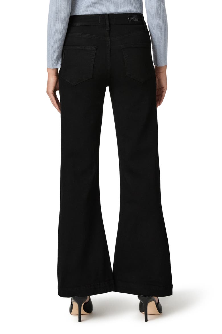 Leenah Patch Pocket High Waist Wide Leg Jeans, Alternate, color, BLACK SHADOW