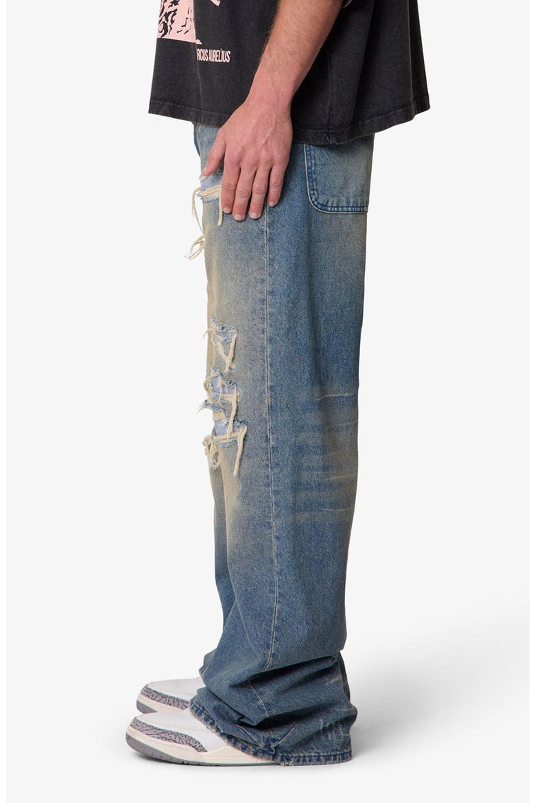 Ultra Wide Distressed Jeans, Alternate, color, BLUE