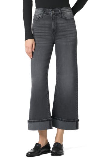 Joe's Cuffed High Waist Ankle Wide Leg Jeans In Multi