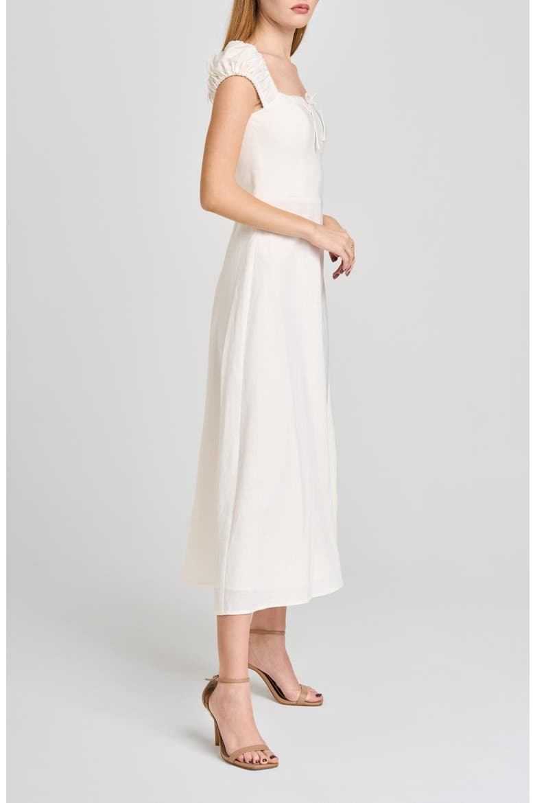 Carina Cap Sleeve Linen Blend Maxi Dress, Alternate, color, IVORY