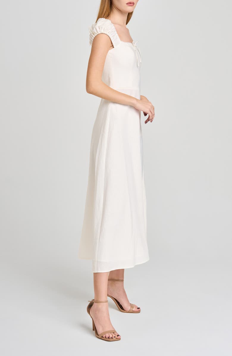 WAYF Carina Cap Sleeve Linen Blend Maxi Dress, Alternate, color, Ivory