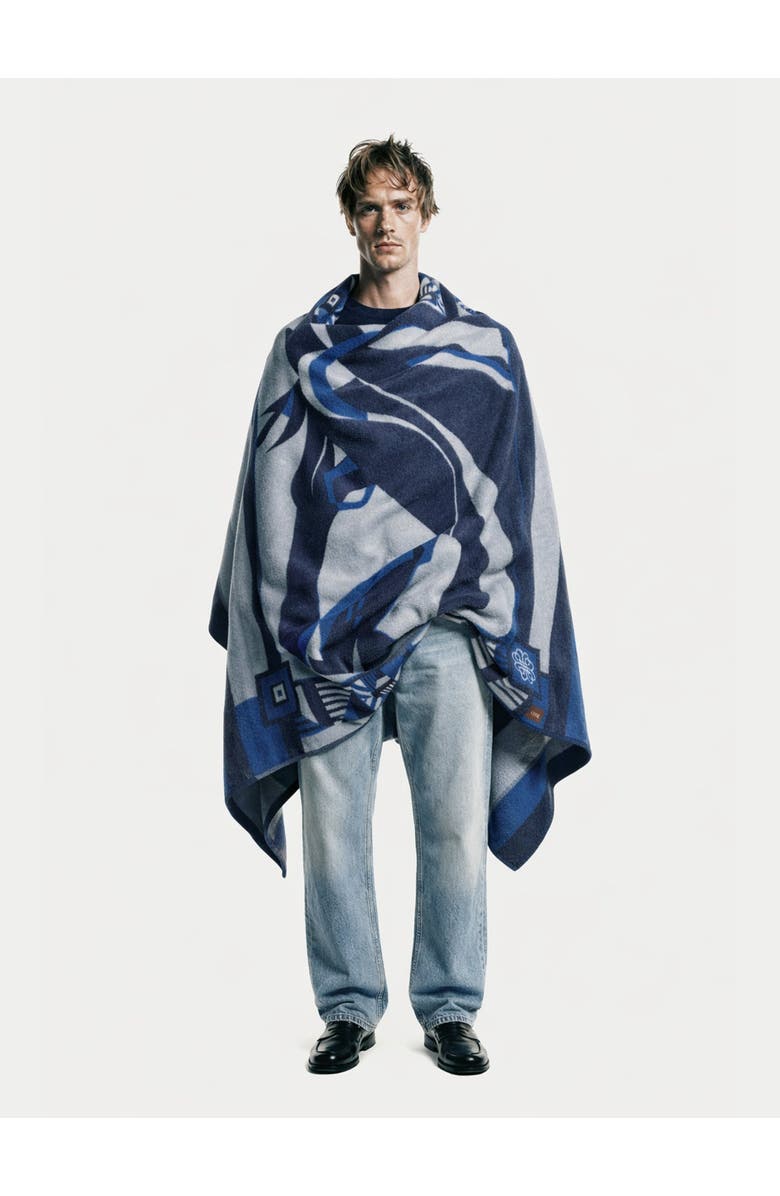 Gobi Cashmere Cashmere Horse Jacquard Throw, Alternate, color, Dress-Blues