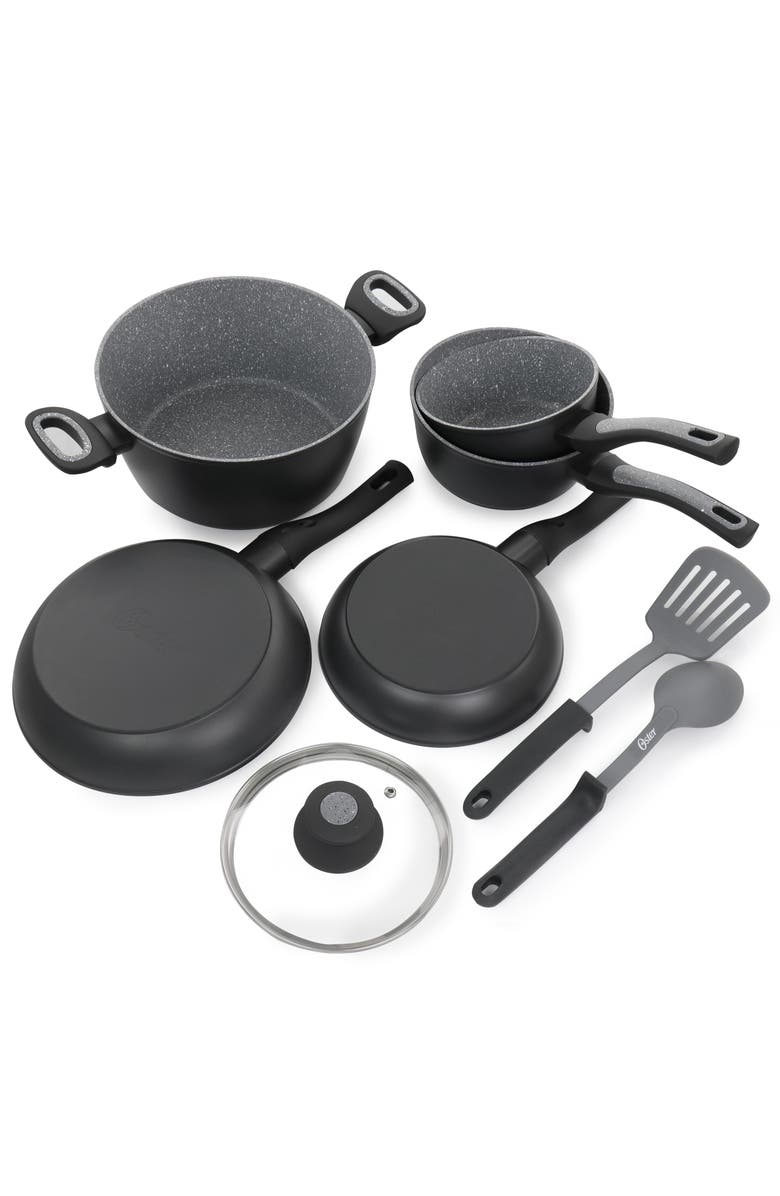 OSTER 10 Piece Non-Stick Aluminum Cookware Set, Alternate, color, Black