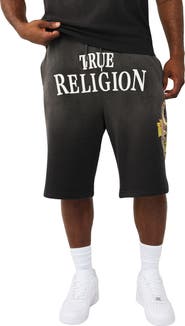 True Religion Floral Snake Mikey Cotton Blend Sweat Shorts