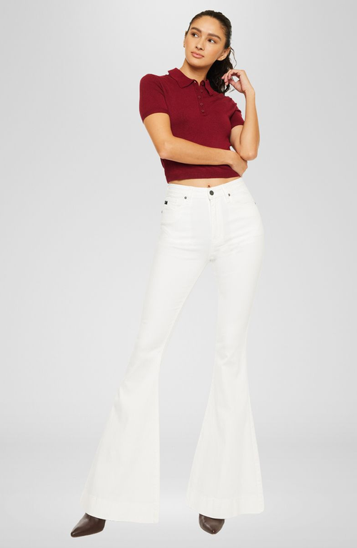 Kancan Braelynn Essentials High Rise Super Flare Jeans In White