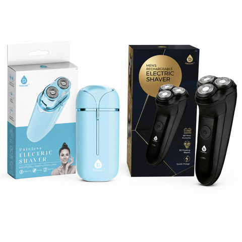 His & Her Shavers - Men’s Electric Shaver & Women’s Painless Facial Shaver
