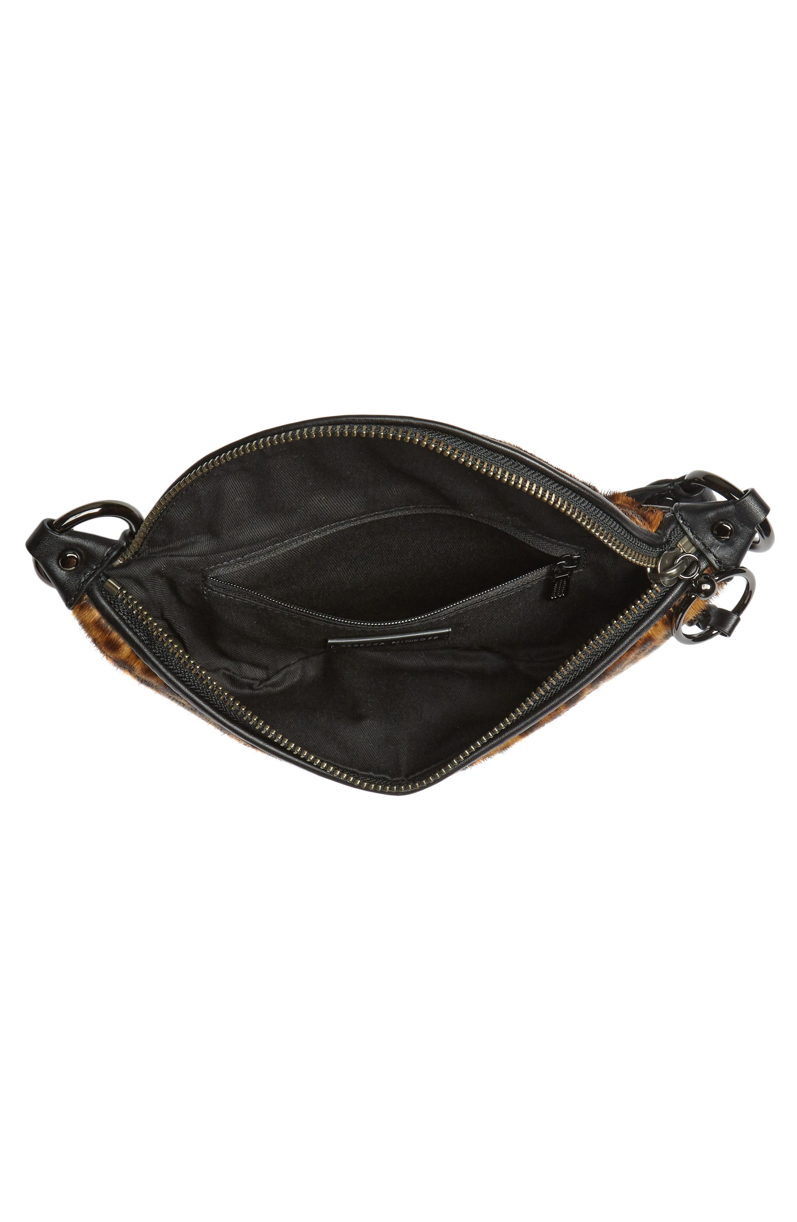 Rebecca Minkoff Mini Bree Leopard Print Genuine Calf Hair Belt Bag, Alternate, color, 