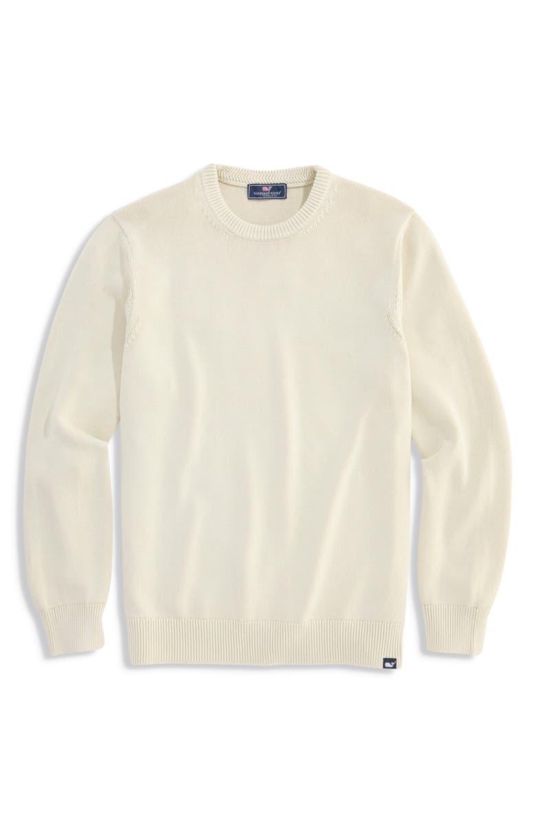 vineyard vines Cotton Crewneck Sweater, Main, color, Stone