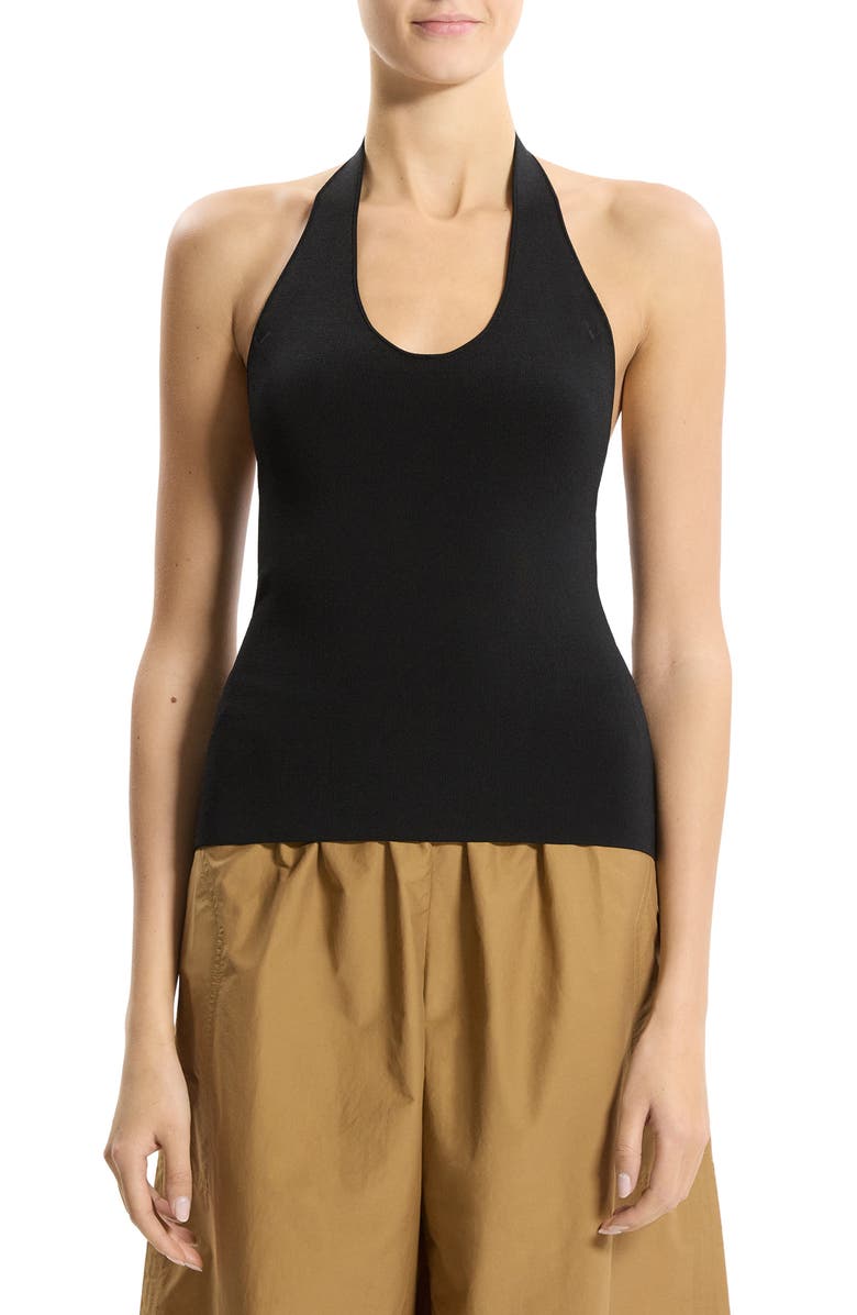Theory Halter Knit Tank, Main, color, Black - 001