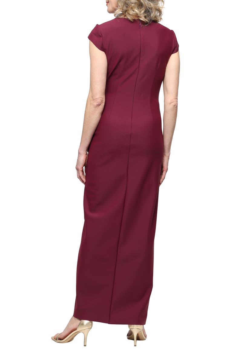 Contour Collection Ruched Gown, Alternate, color, WINE