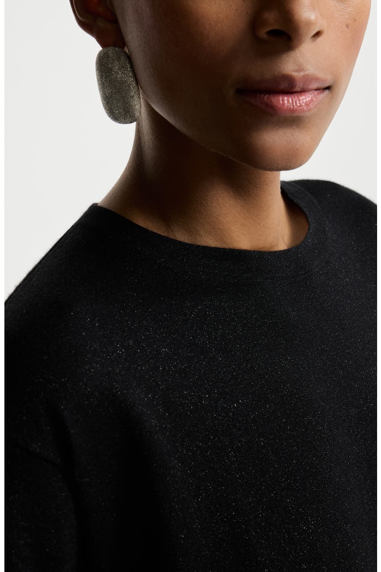 Cashmere and silk lightweight sweater, Alternate, color, Black