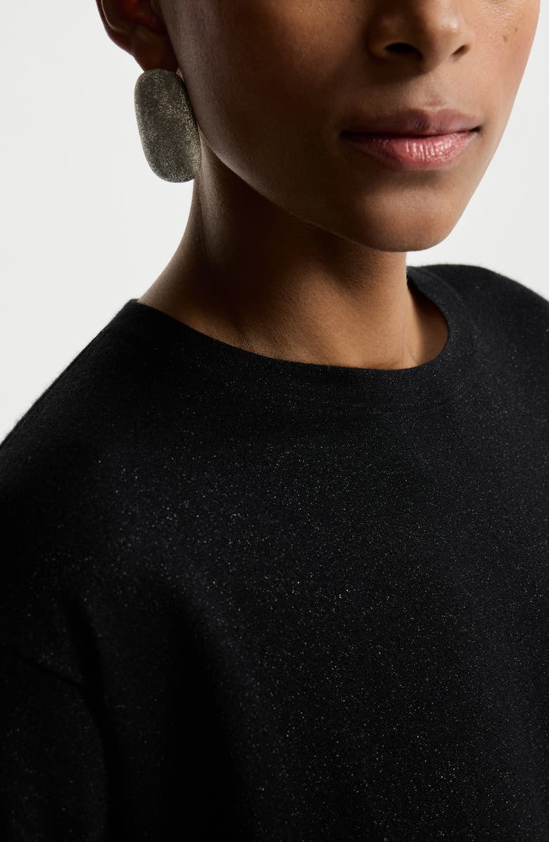 Brunello Cucinelli Cashmere and silk lightweight sweater, Alternate, color, Black