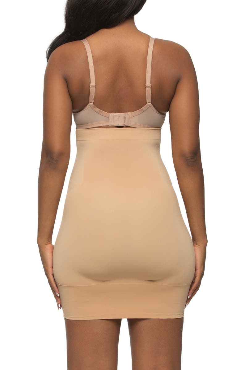 Felina Fusion High Waist Shaper Slip Skirt, Alternate, color, Warm Neutral