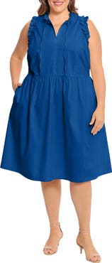 Maggy London Solid Poplin Trapeze Dress