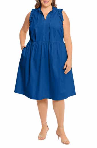 Maggy London Solid Poplin Trapeze Dress