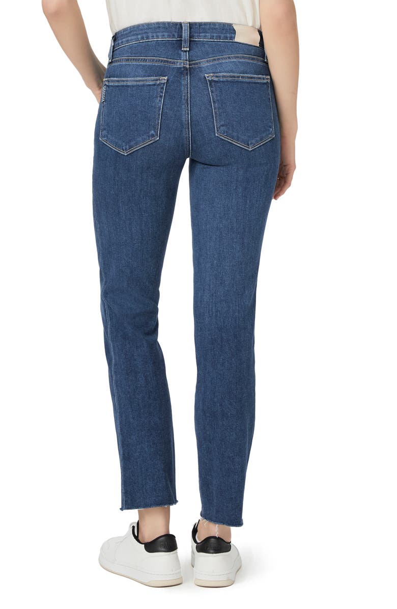 PAIGE Amber Raw Hem Mid Rise Straight Leg Jeans, Alternate, color, Villa