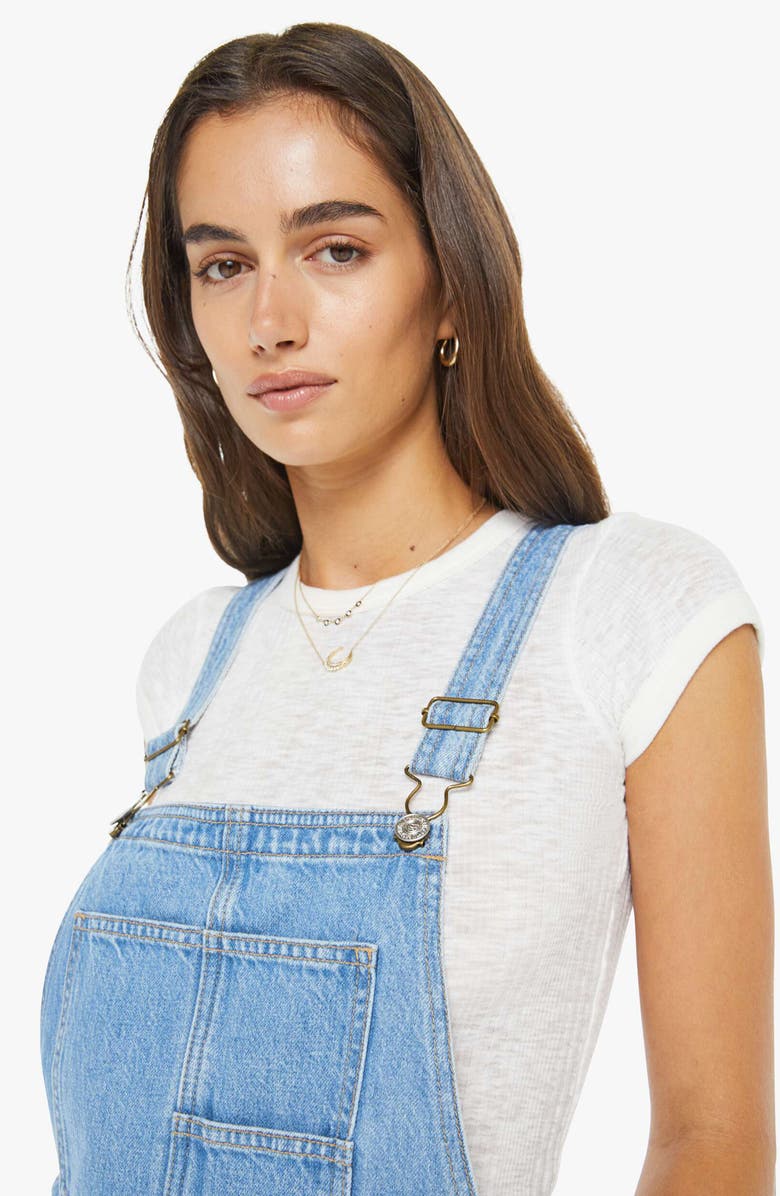 MOTHER The Half-Pipe Ankle Barrel Leg Denim Overalls, Alternate, color, Last Bite