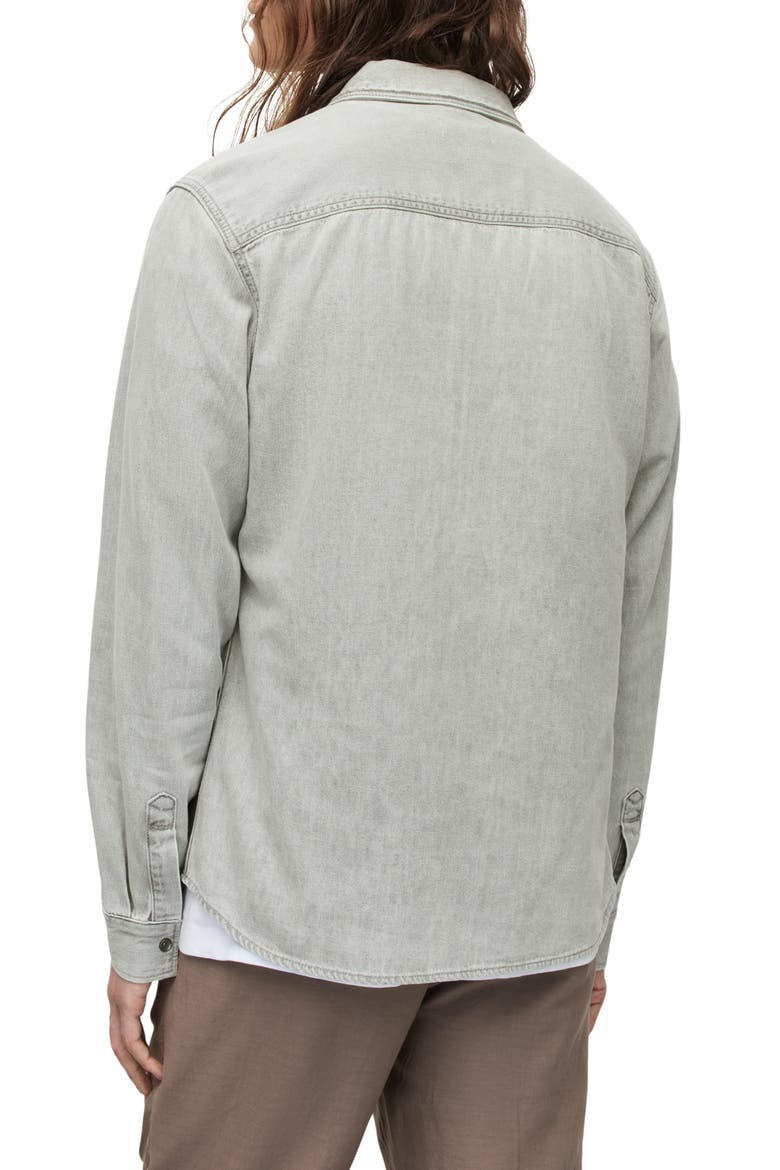 Gleason Chambray Snap-Up Shirt, Alternate, color, GREY