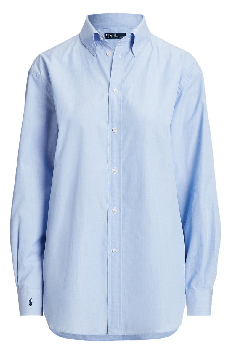 Polo Ralph Lauren Cotton Poplin Button-Down Shirt, Alternate, color, Classic Medium Blue