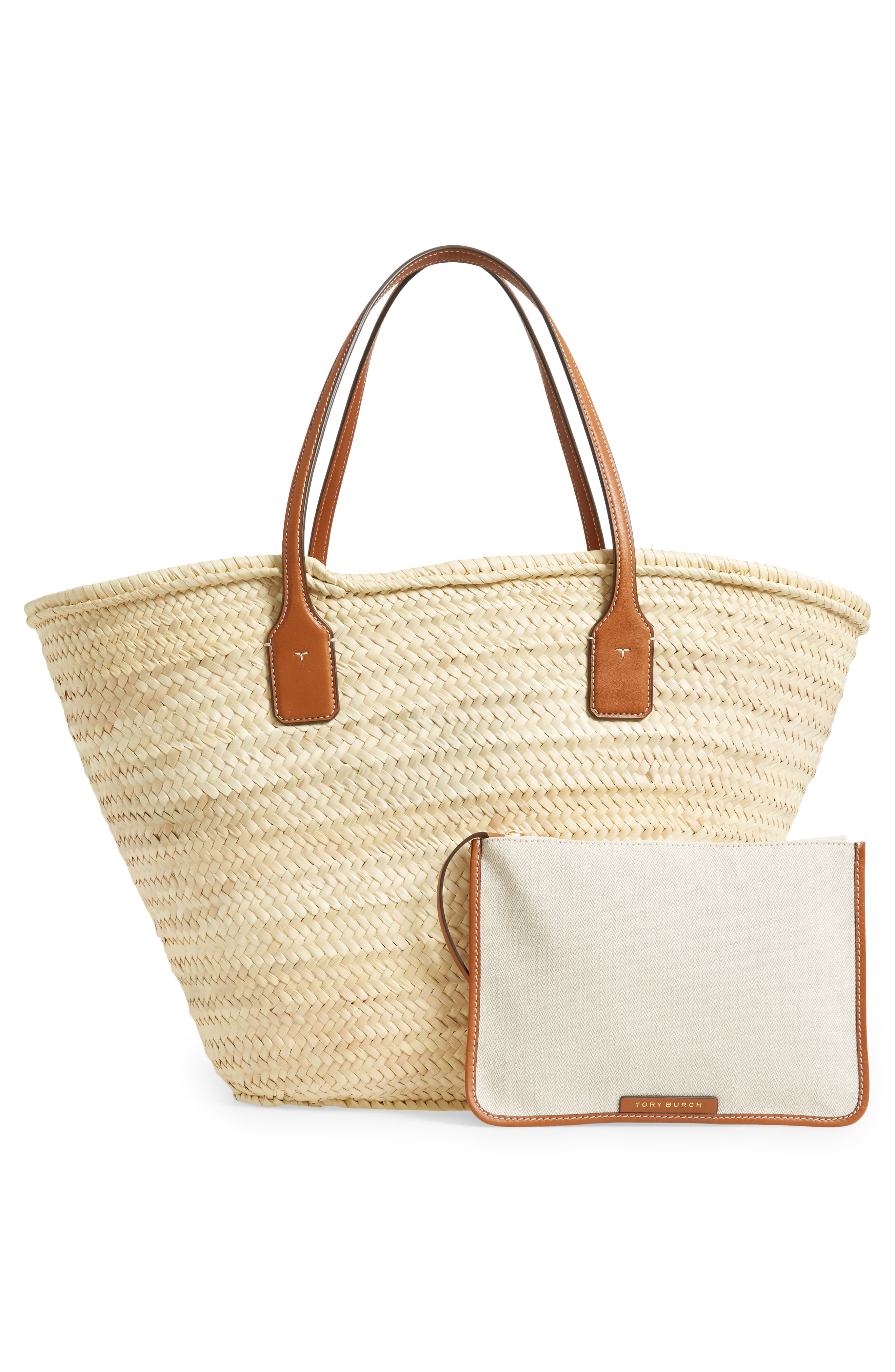 Tory Burch Ella Straw Basket Tote, Alternate, color, 