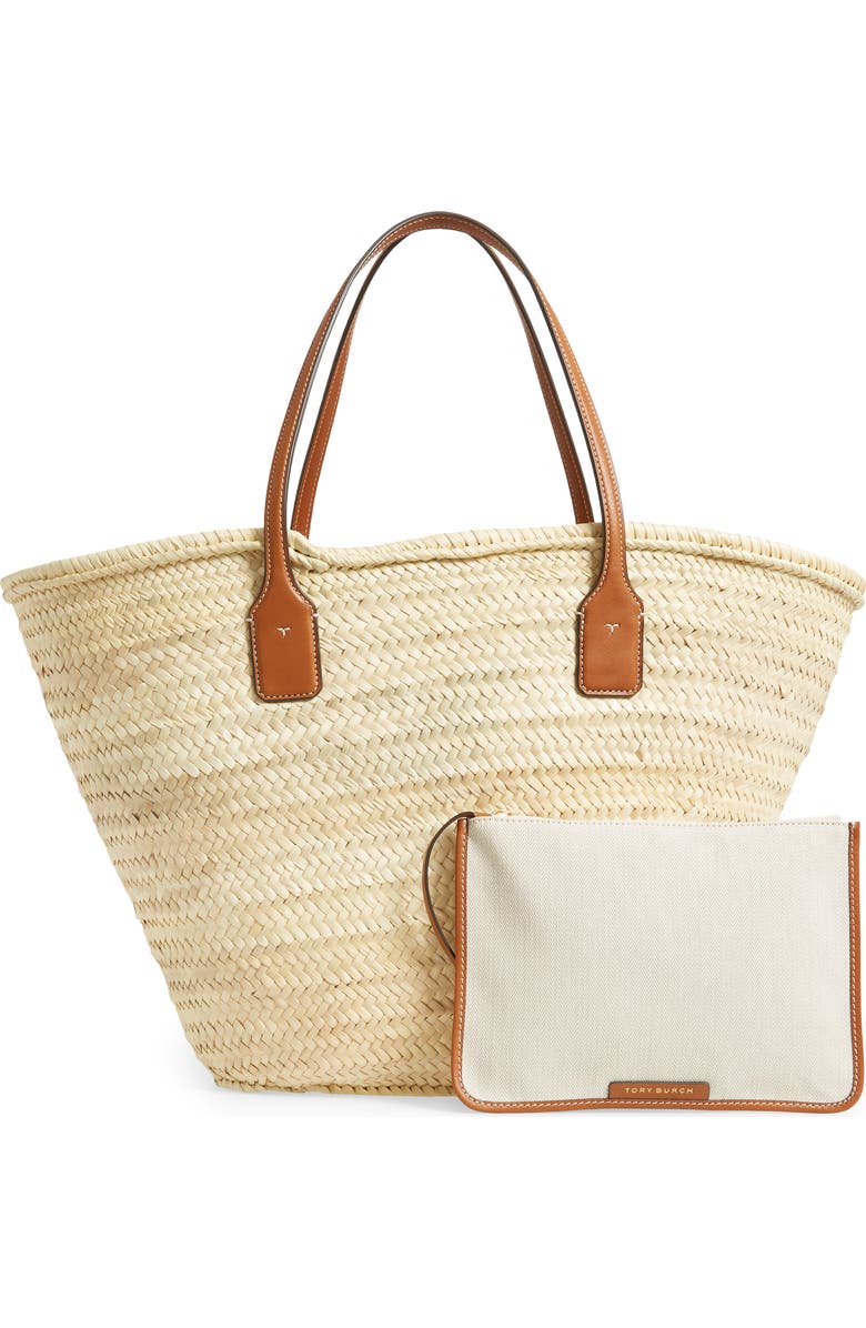 Tory Burch Ella Straw Basket Tote, Alternate, color,
