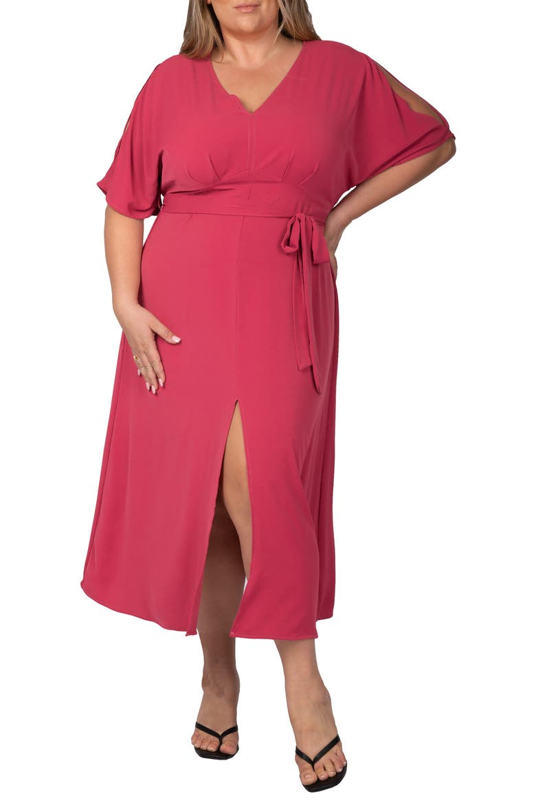 V-Neck Dress, Main, color, ROSE