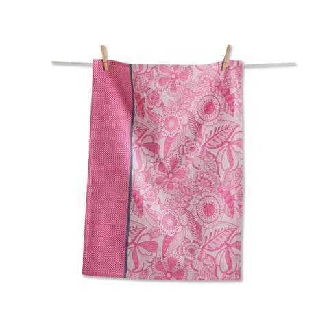 Jacqura Elodie Jacquard Tea Towel Pink Kitchen Towel Set