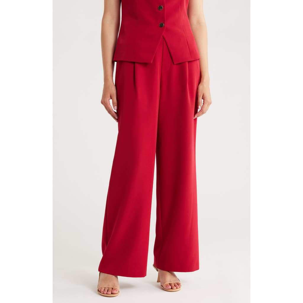 Gemma + Jane Pull-on Wide Leg Pants In Red