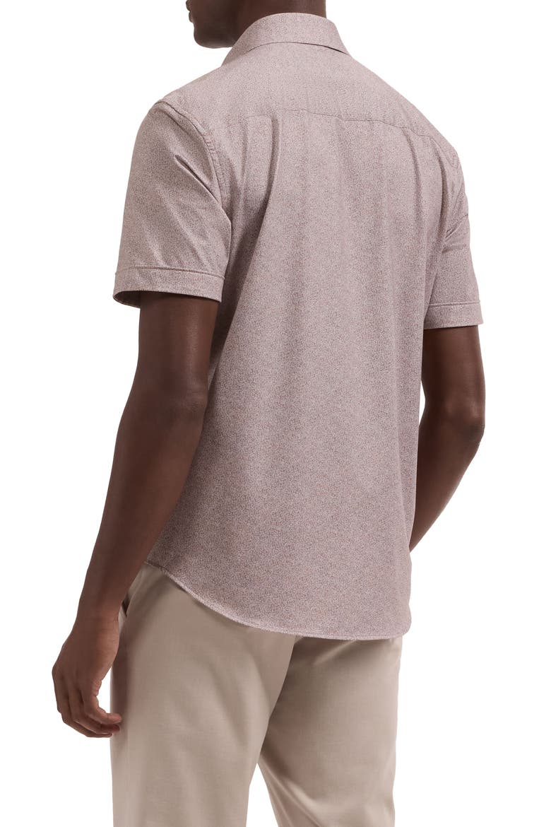 Miles OoohCotton® Print Short Sleeve Button-Up Shirt, Alternate, color, SIENNA