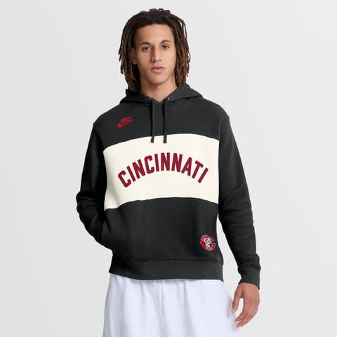 Men's Nike Black Cincinnati Reds 1975 Cooperstown Collection Legacy Color-Block Hoodie