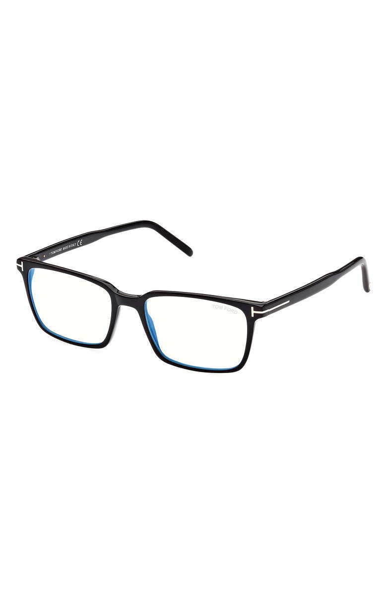 TOM FORD 55mm Rectangular Blue Light Blocking Glasses, Alternate, color, 