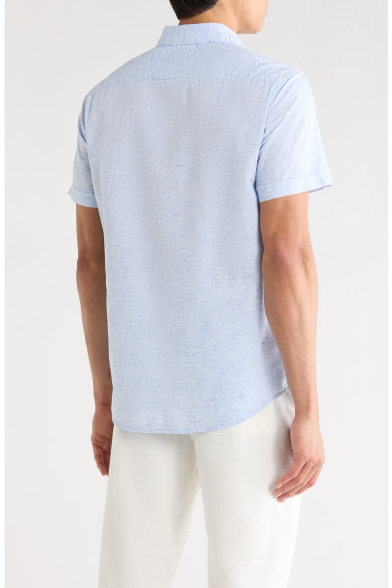 Melange Button-Up Shirt, Alternate, color, LIGHT BLUE MELANGE