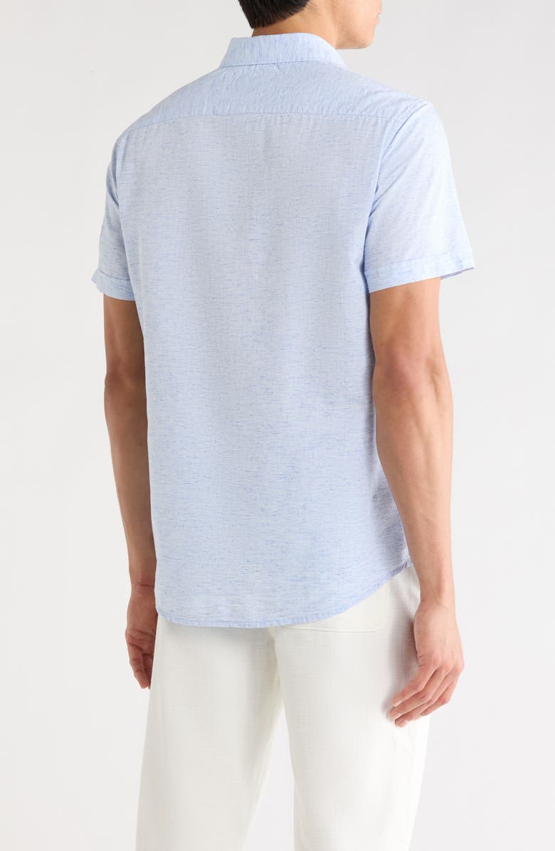 DENIM AND FLOWER Melange Button-Up Shirt, Alternate, color, Light Blue Melange