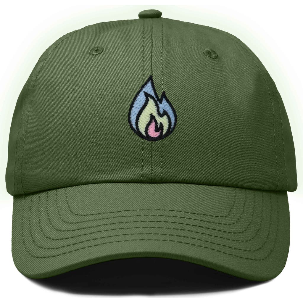 Dalix Fire Dad Hat In Olive