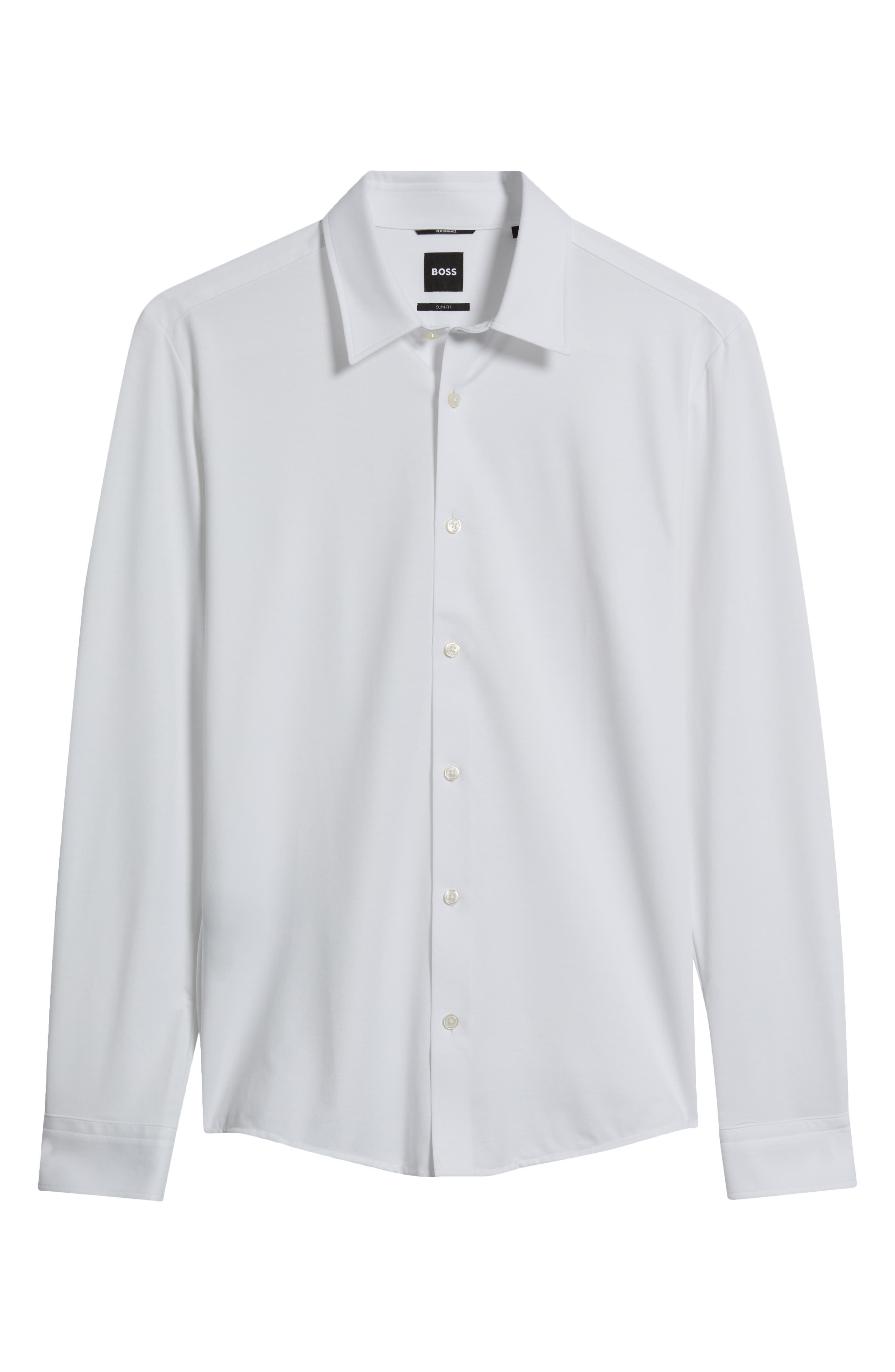 Hugo Boss Boss Roan Slim Fit Performance Button-up Shirt In White
