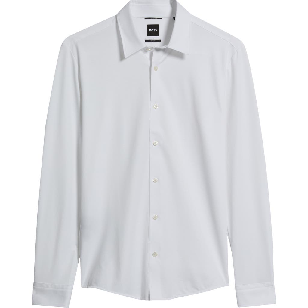 Hugo Boss Boss Roan Slim Fit Performance Button-up Shirt In White