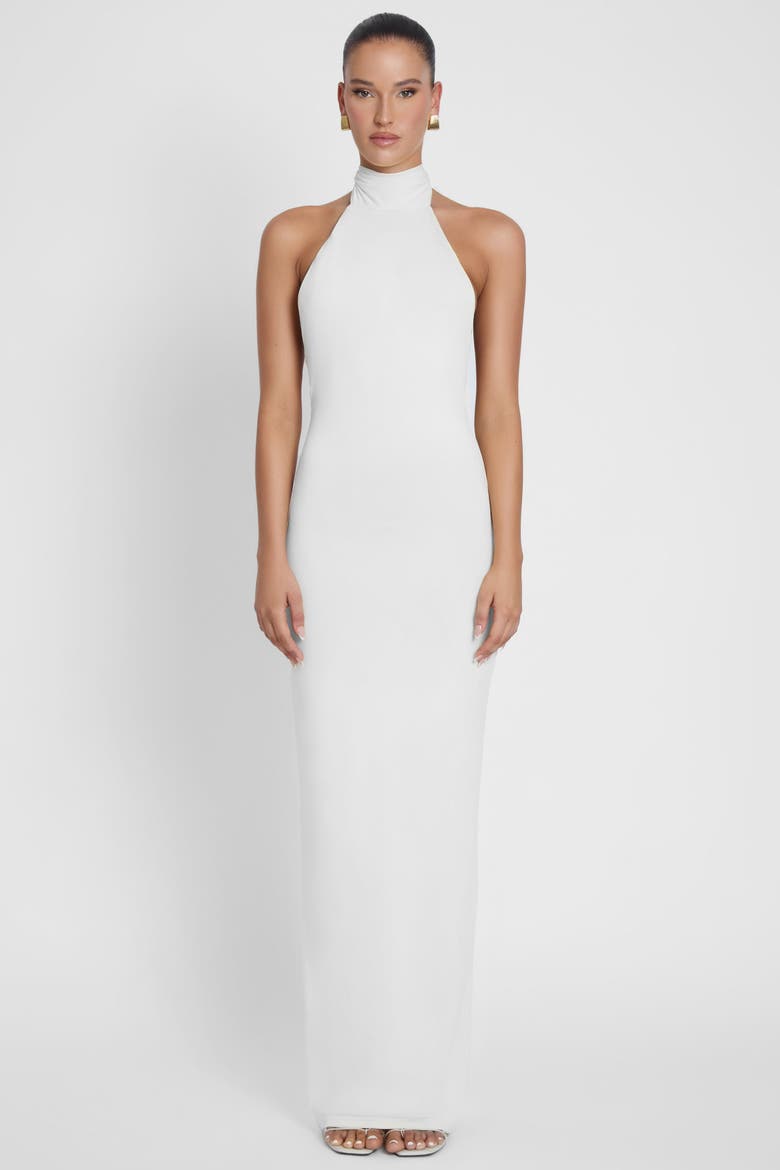 Alaia Drape Maxi Dress, Main, color, White