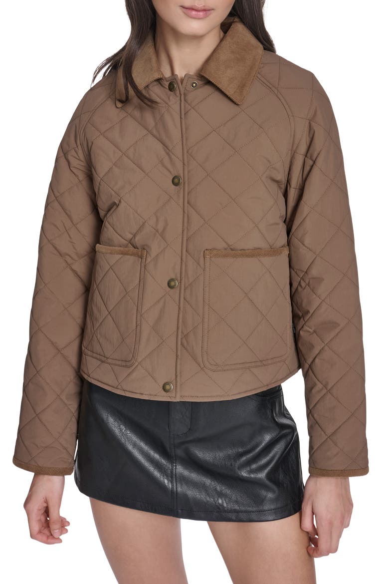 Quilted Barn Jacket, Main, color, BISON