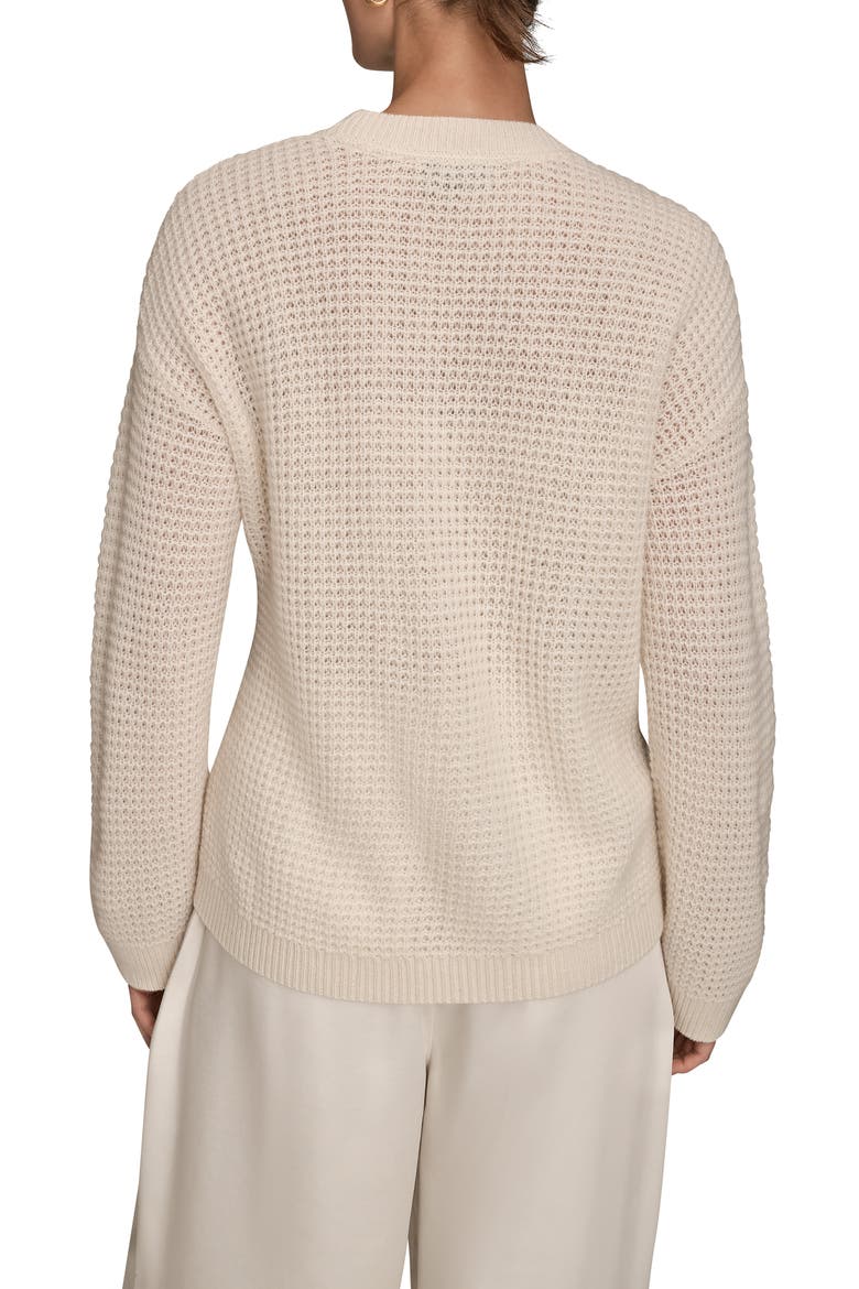 Waffle Stitch Wool & Cashmere Sweater, Alternate, color, CREAM/ GOLD