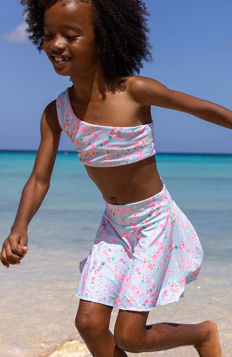 Snapper Rock Kids' Daisy Chain Cover-Up Skirt, Alternate, color, Blue