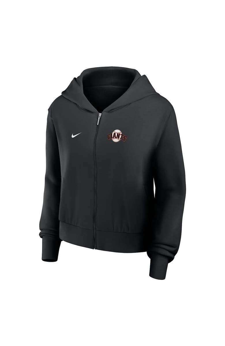 Nike Women's Nike Black San Francisco Giants Cropped Chill Full-Zip Hoodie, Alternate, color, Black