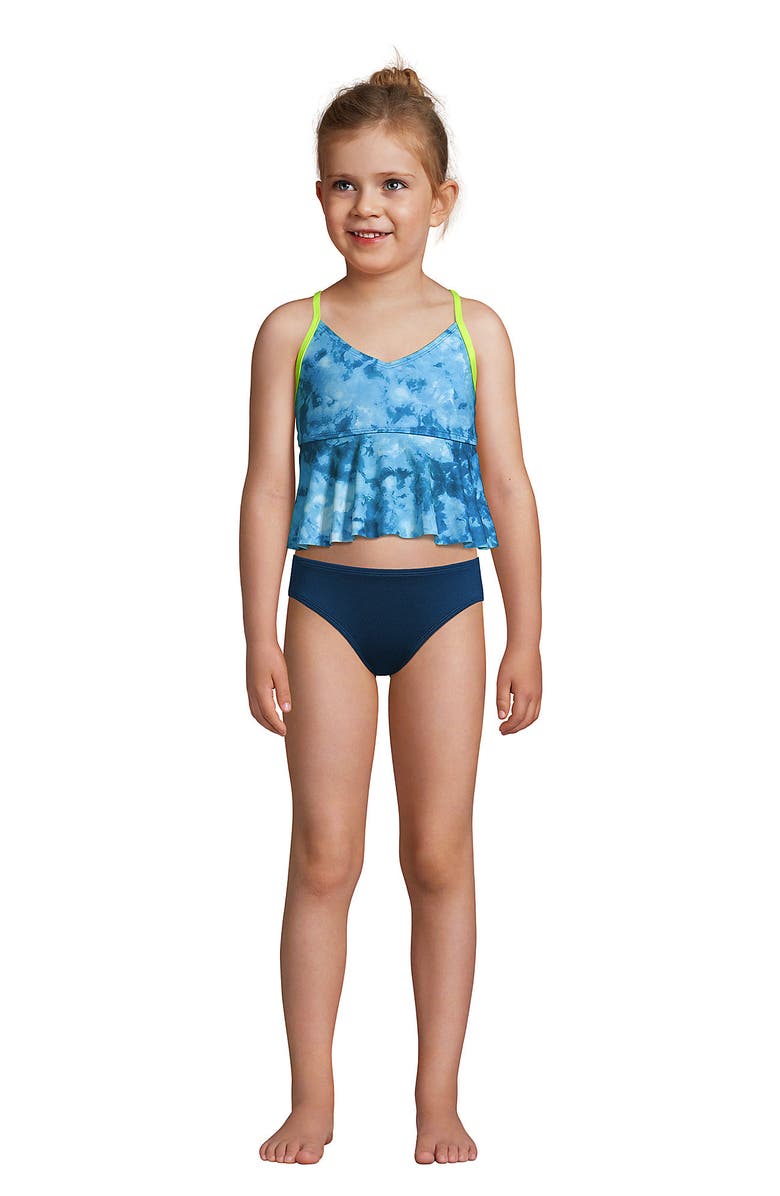 Lands' End Girls Ruffle Tankini Swimsuit Top, Alternate, color, 