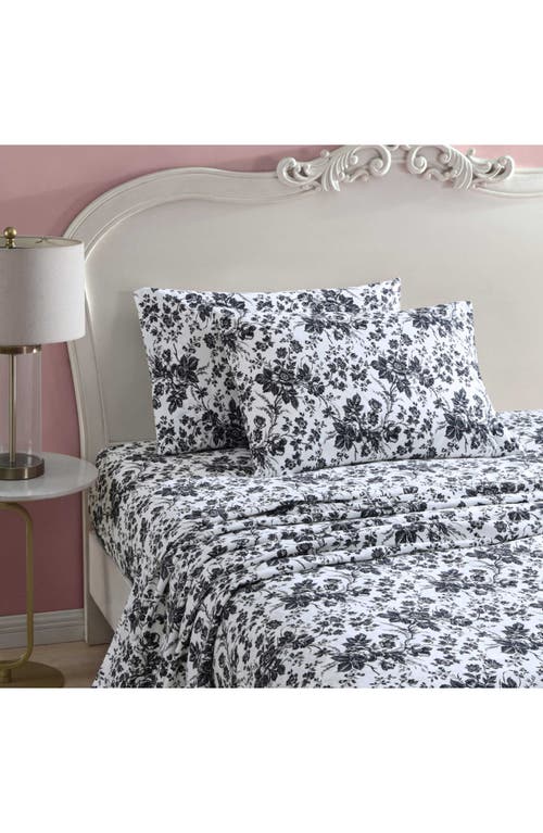 Betsey Johnson Toile Sheet Set In Black