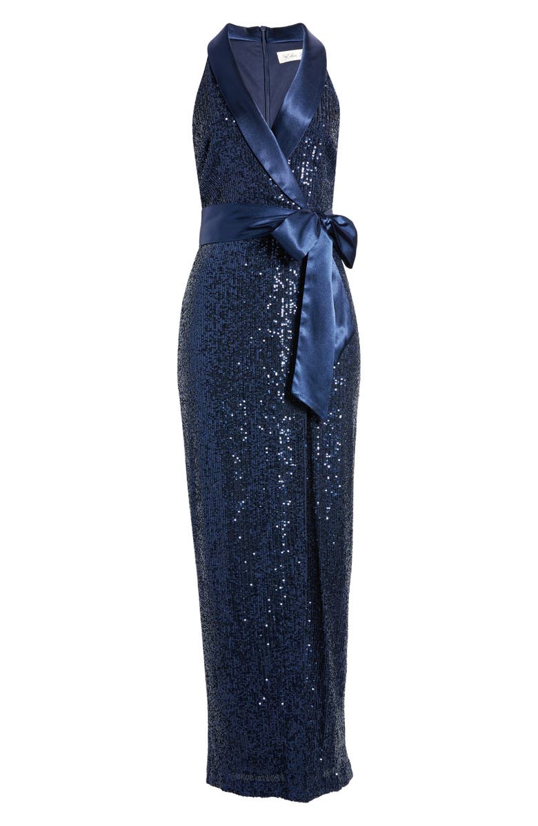 Eliza J Sequin Tuxedo Gown, Alternate, color,