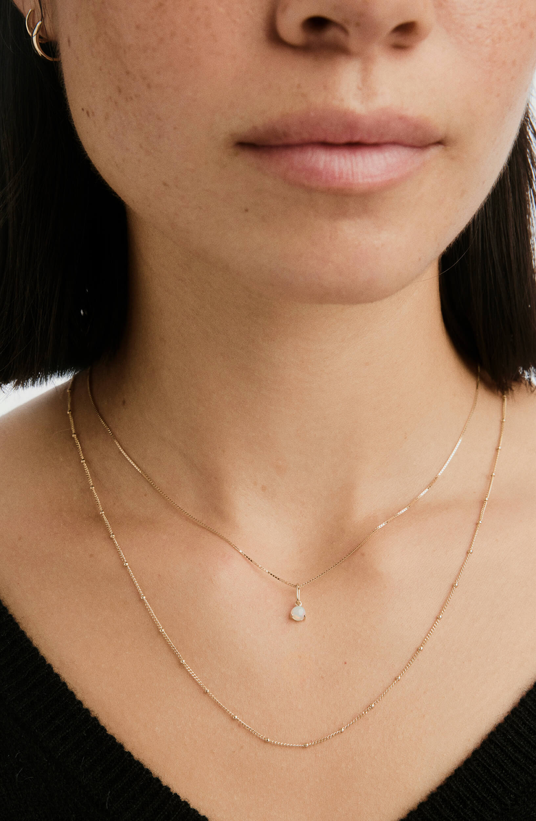 MEJURI Baby Box Chain Necklace, Alternate, color, 14K Yellow Gold