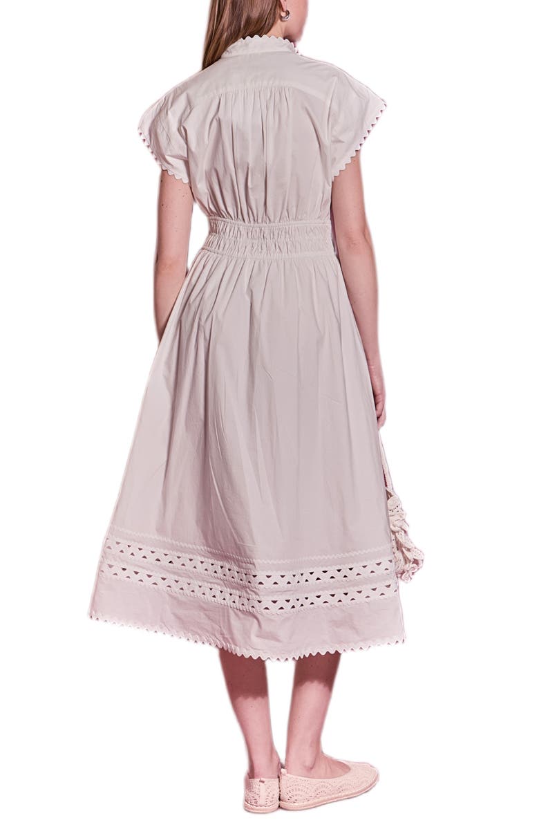 English Factory Rickrack Tie Waist Maxi Dress, Alternate, color, White