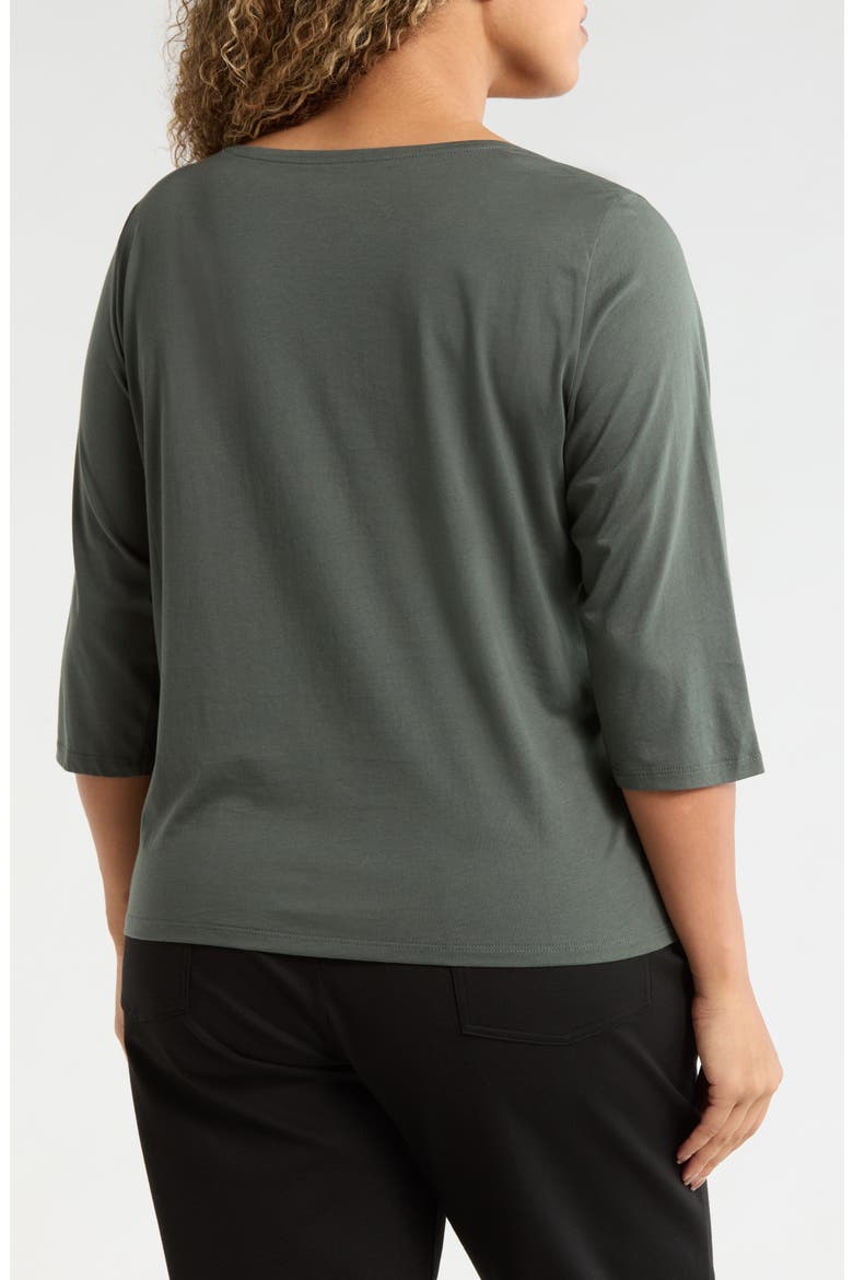 Bateau Neck Organic Cotton Top, Alternate, color, EVERGLADE