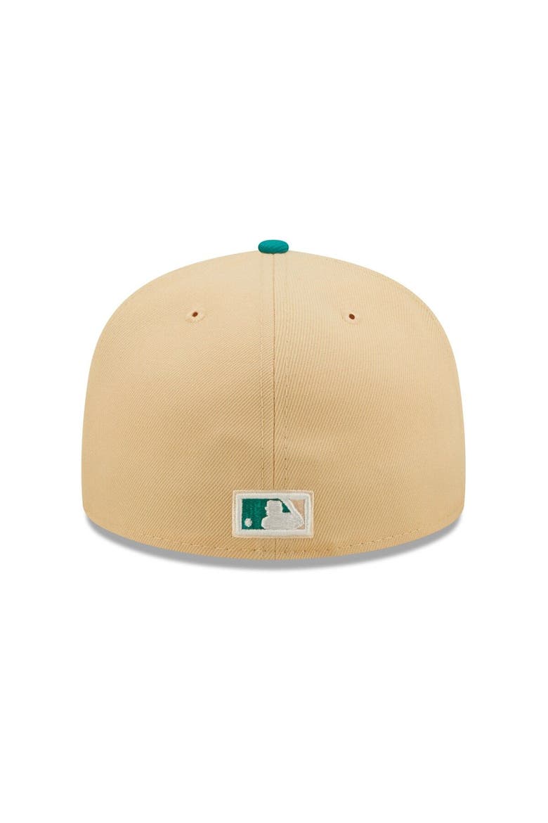 Men's New Era Natural/Teal Chicago Cubs Mango Forest 59FIFTY fitted hat, Alternate, color, Natural