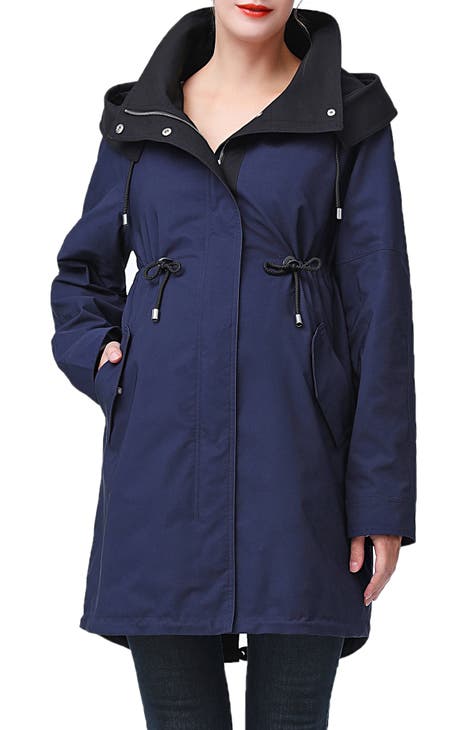 Navy blue parka coat womens best sale