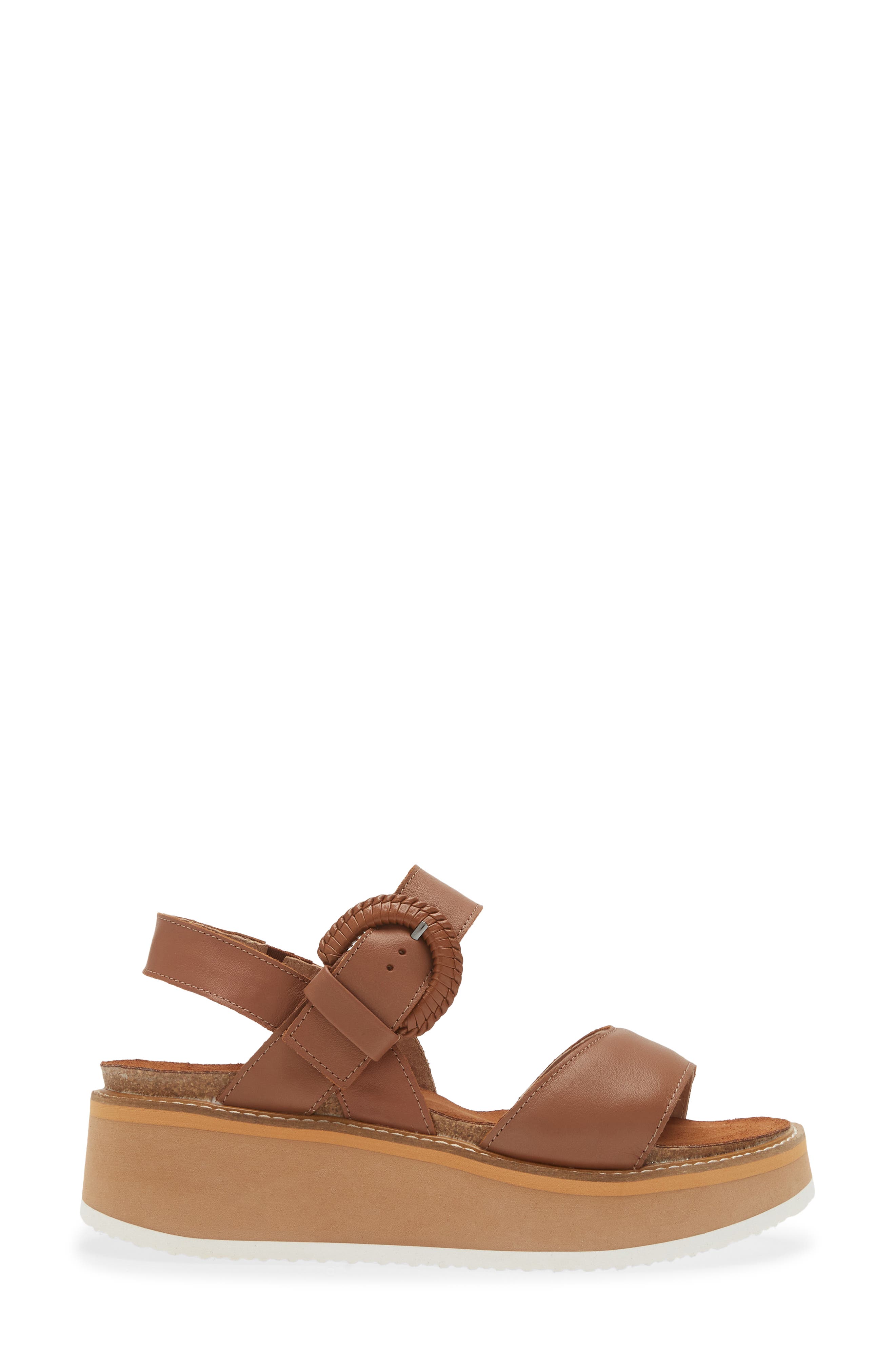 Crepe Platform Sandal, Alternate, color, CARAMEL LEATHER